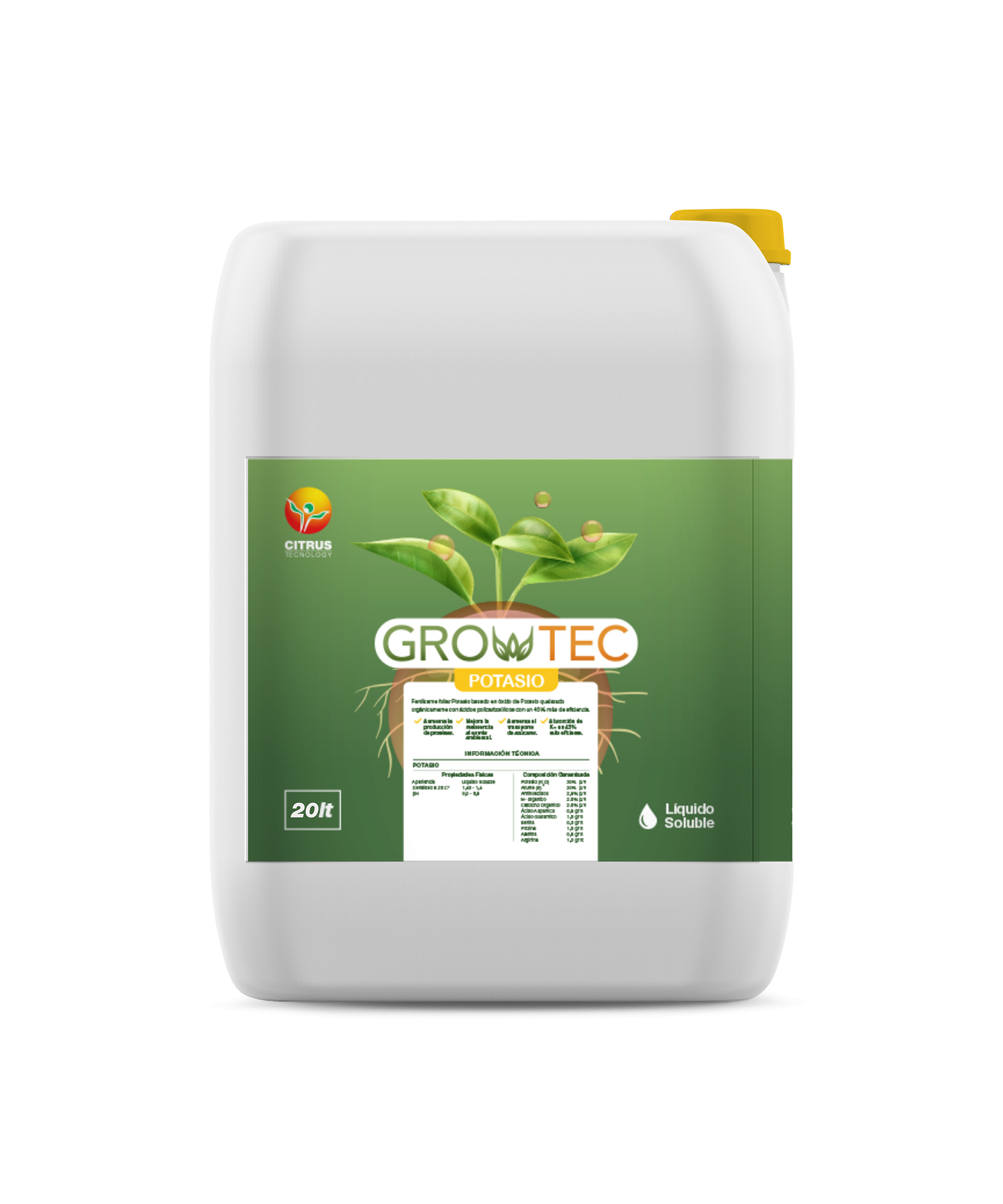 growtec potasio 20 lt
